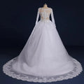 A-Line Luxury Princess Wedding Dresses Long Sleeve Lace Charming Bride Dress For Women