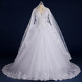 A-Line Luxury Princess Wedding Dresses Long Sleeve Lace Charming Bride Dress For Women