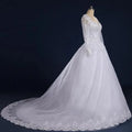 A-Line Luxury Princess Wedding Dresses Long Sleeve Lace Charming Bride Dress For Women