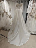 Simple Satin Off Shoulder Mermaid Wedding Dress A-Line Tulle Long Sleeves Bridal Gowns Sexy Back Sweetheart Vestidos De Novia