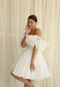 Short Boho Wedding Dresses Off The Shoulder Tiered Ruffles Puffy Mini Wedding Party Gowns For Bride Robes De Mariage