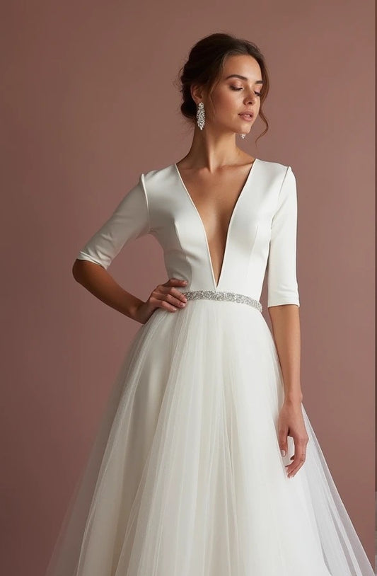 Luxury White Princess Wedding Gown for Brides Who Love Royal Elegance