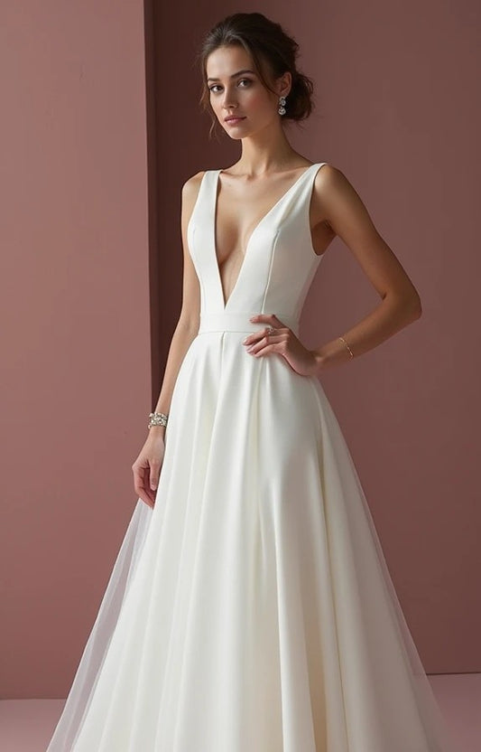 Fairytale White Princess Wedding Dress with Intricate Lace Details