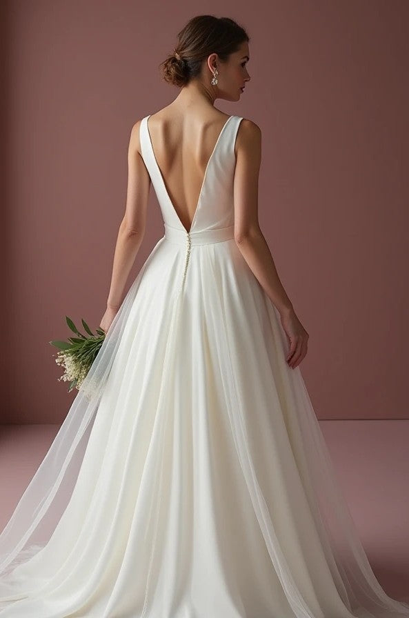 Fairytale White Princess Wedding Dress with Intricate Lace Details