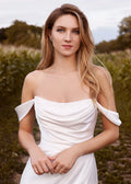 Sexy Mermaid Strapless White Wedding Dress With High Side Split Off The Shoulder Beach Backless Bride Gown Button Robe de mariée