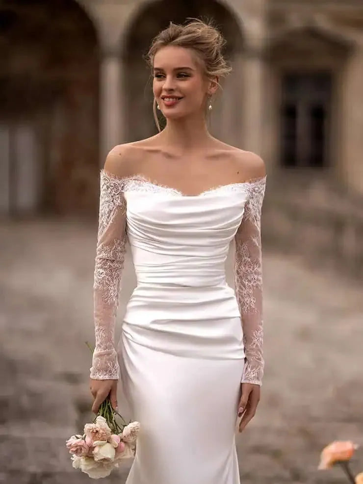 Luxury Detachable Mermaid Wedding Dresses Women's Elegant Sexy Sweetheart Princess Pleat Satin Bridal Gowns Formal Fashion Party