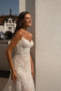 Fancy Spaghetti Straps Wedding Dresses For Mariages Mermaid Tulle Lace Appliques