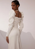 Elegant Square Neck Wedding Dresses Vintage Zipper Back Dress For Bride Classic Floor-length Bridal Gown Vestido De Novia