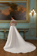 Exquisite Long Sleeves Wedding Dresses Princess Applique Lace Dress For Wedding Ceremony A-Line