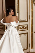 Princess Wedding Dress A Line Satin Bride Dresses Off The Shoulder Robe De Mariee