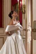 Princess Wedding Dress A Line Satin Bride Dresses Off The Shoulder Robe De Mariee