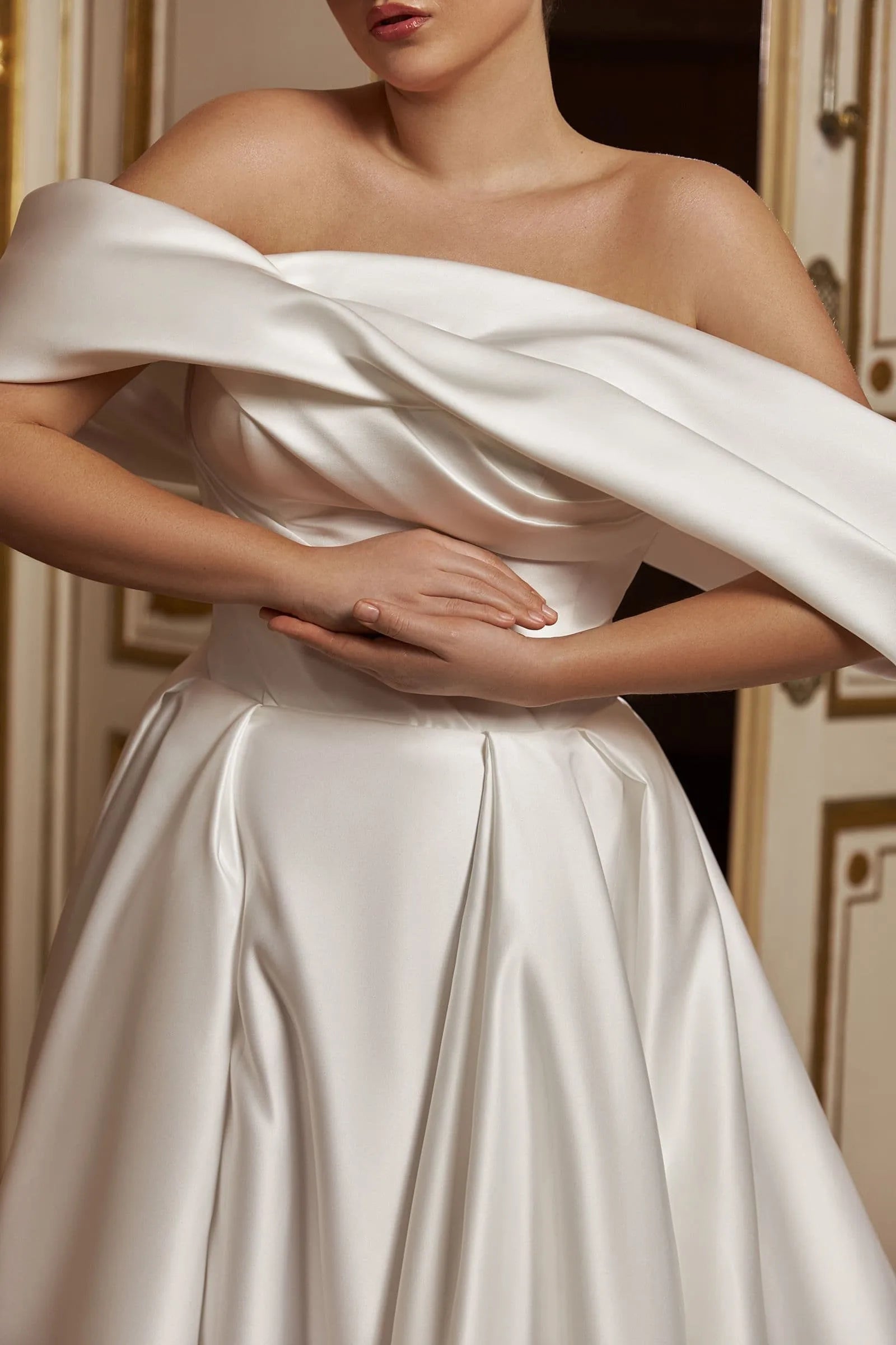 Princess Wedding Dress A Line Satin Bride Dresses Off The Shoulder Robe De Mariee