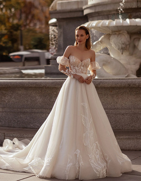 A Line Sexy Hollow Sleeveless Sweetheart Off Shoulder Bride Gowns Vestidos De Noche Fiesta