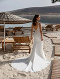 Elegant Mermaid Wedding Dress Lace Open Back Sweetheart Spaghetti Straps Bridal Gown Sweep Train Vestidos De Novia