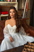 Vintage Bohemia Wedding Dresses Off The Shoulder Bridal Robes Sweetheart A-Line Gowns Lace Appliques Vestidos De Novia