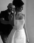 Elegant Spaghetti Straps Mermaid Pearls Beaded Wedding Dresses With Detachable Train Bridal Gowns vestidos de novia