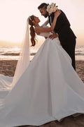 Summer Ivory Saudi Arabic Dubai Modern Backless Wedding Dresses Sexy One Shoulder Sequins Long Train Wedding Gowns Custom Made