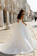 Sweetheart-Neckline Wedding Dress Modern Satin Mermaid Bow Court Train Gown Vestido De Novia Princess Bridal Sleeveless