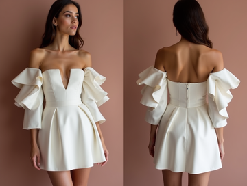 Sexy White Mini Short Wedding Dress with a High Slit for a Bold and Daring Bridal Look