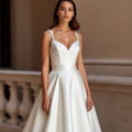 Princess White Wedding Dress for Plus Size Brides Wanting a Royal Silhouette