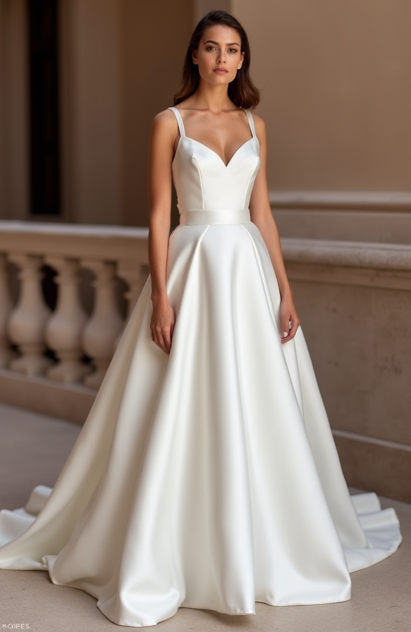 Princess White Wedding Dress for Plus Size Brides Wanting a Royal Silhouette