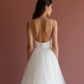Princess White Wedding Dress with a Dramatic Skirt for a Grand Bridal Moment