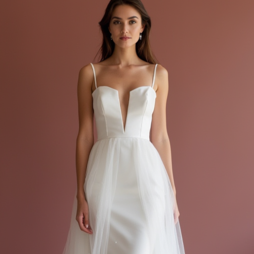 Princess White Wedding Dress with a Dramatic Skirt for a Grand Bridal Moment