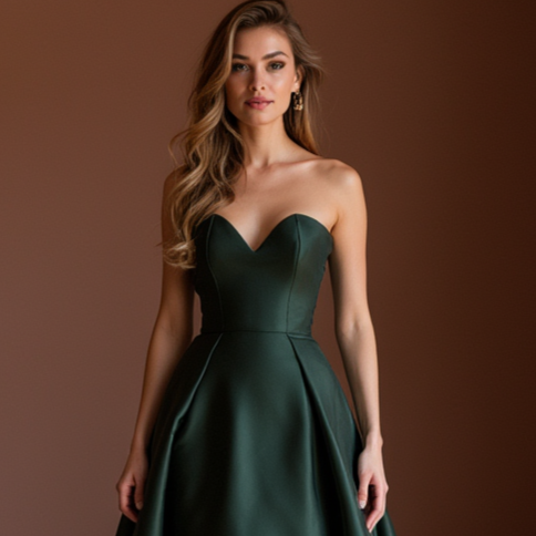 Bold Balck Evening Dress & Prom Dress with Sculpted Corset for an Hourglass Fit