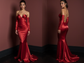 Modern Red Evening Dress & Prom Dress with High-Low Hem for a Chic Appeal