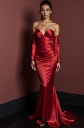 Modern Red Evening Dress & Prom Dress with High-Low Hem for a Chic Appeal