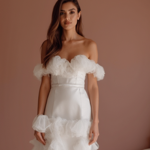 Minimalist White Mini Short Wedding Dress with Simple Straps for an Effortless Look