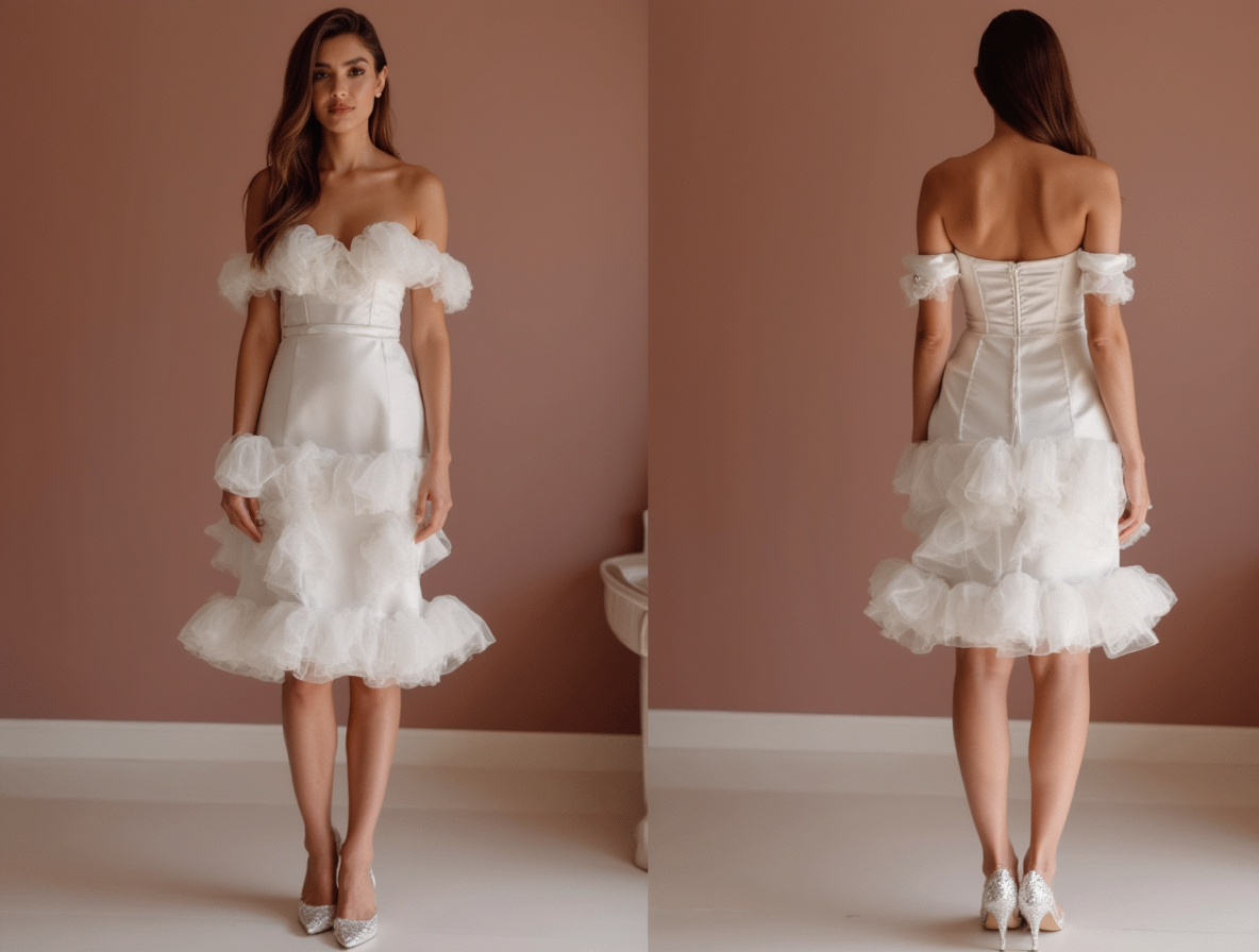 Minimalist White Mini Short Wedding Dress with Simple Straps for an Effortless Look