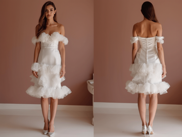 Minimalist White Mini Short Wedding Dress with Simple Straps for an Effortless Look