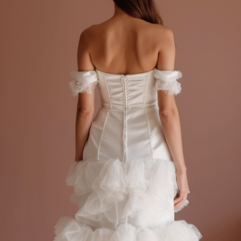 Minimalist White Mini Short Wedding Dress with Simple Straps for an Effortless Look