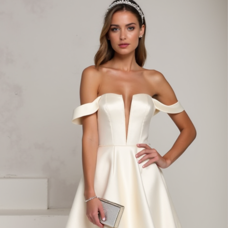 Romantic White Mini Short Wedding Dress with a Layered Chiffon Skirt for a Soft Look