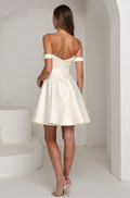 Romantic White Mini Short Wedding Dress with a Layered Chiffon Skirt for a Soft Look
