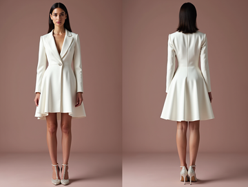 Elegant White Mini Short Wedding Dress with a Draped Skirt for a Luxe and Flowing Look