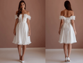 Stylish White Mini Short Wedding Dress with a Cap Sleeve for a Classic Feel