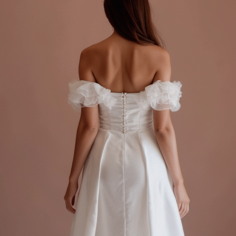 Stylish White Mini Short Wedding Dress with a Cap Sleeve for a Classic Feel