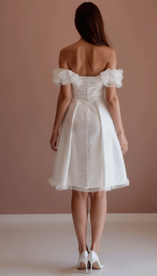 Stylish White Mini Short Wedding Dress with a Cap Sleeve for a Classic Feel