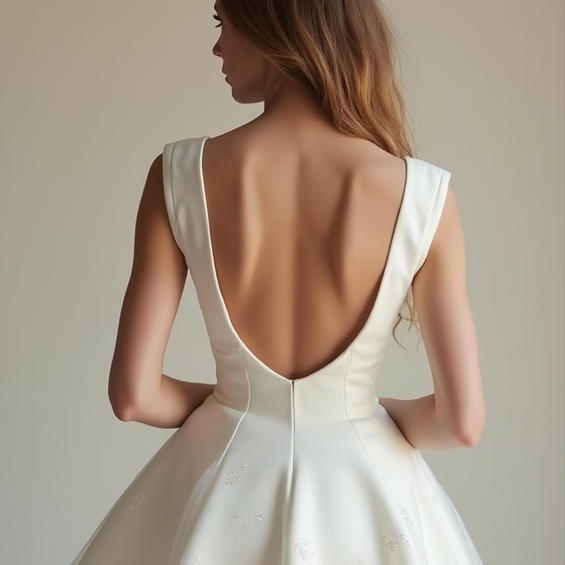 Chic White Mini Short Wedding Dress with Pearl Buttons for a Vintage and Timeless Look