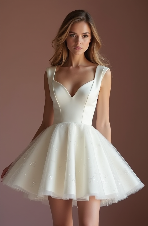 Chic White Mini Short Wedding Dress with Pearl Buttons for a Vintage and Timeless Look