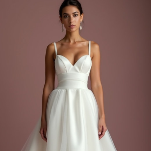 Romantic White Princess Wedding Dress with Layers of Tulle for a Dreamy Look