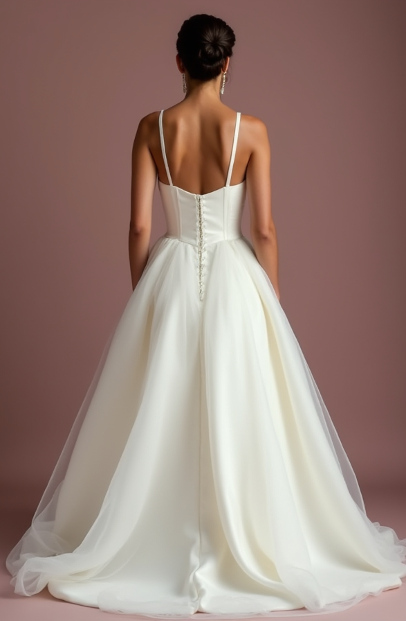 Romantic White Princess Wedding Dress with Layers of Tulle for a Dreamy Look