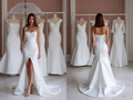 Stunning White A-Line Bridal Gown with Off-Shoulder Sleeves for a Fairytale Look