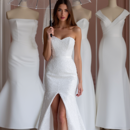 Stunning White A-Line Bridal Gown with Off-Shoulder Sleeves for a Fairytale Look