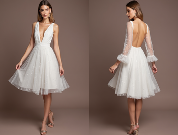 Bohemian White Mini Short Wedding Dress with a Relaxed Fit for Effortless Bridal Style