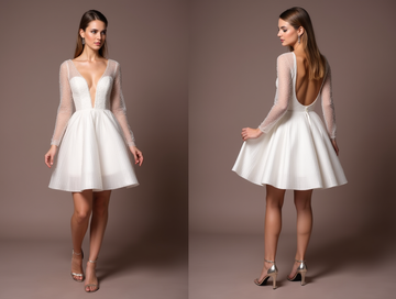 Modern White Mini Short Wedding Dress with a One-Shoulder Design for a Unique Look