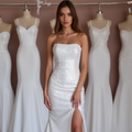 Timeless White A-Line Wedding Dress with Delicate Lace and a Flowy Silhouette