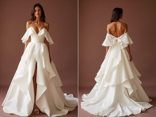 White Princess Wedding Dress with a Corset Bodice for a Flattering Fit